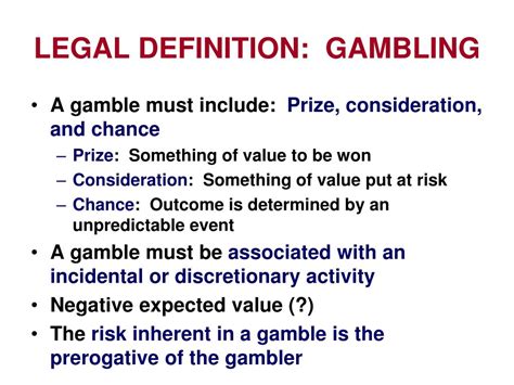 legal definition of gambling.